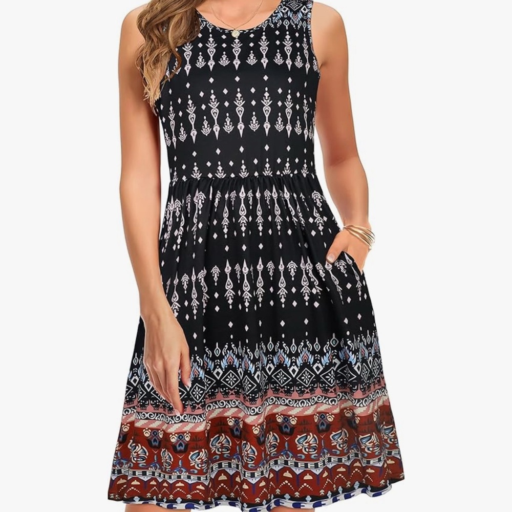 Elastic Casual Patterned Dress
